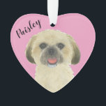 Personalised Pink Blonde Tan Golden Shih Tzu Ornament<br><div class="desc">I am in love with this beautifully detailed watercolor illustration of a blonde, tan or golden shih tzu dog on a sweet pink heart! Personalise these pastel ornaments and make the nice list this year! For the perfect presents, pair it with a matching item from the collection for a thoughtful...</div>