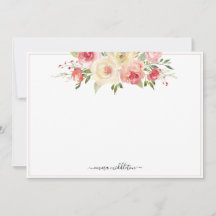 Personalised Pink Blooms Watercolor Floral