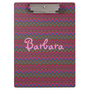 Personalised Pink, Blue and Gold Pattern Clipboard