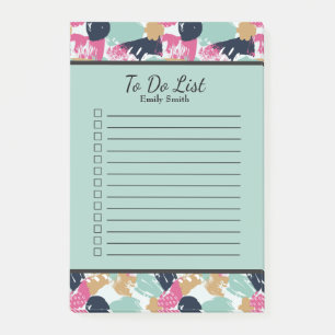 Personalised Pink Blue Black Lined To Do List Post-it Notes