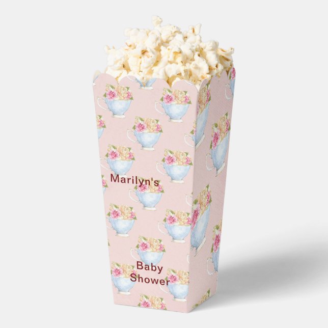 Personalised Pink Boho Florals Popcorn Box (Popped)