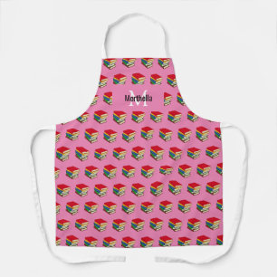 Personalised Pink BOOKS Apron