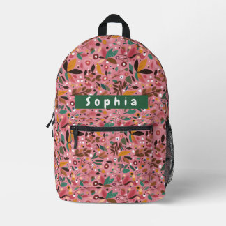 Personalised Pink Botanical Backpack for Girls