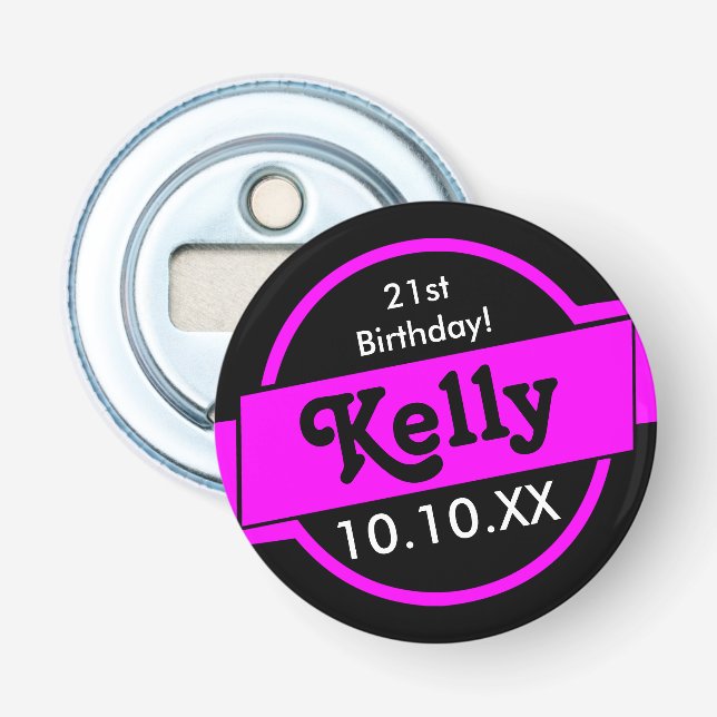 Personalised Pink Bottle Opener (Front)