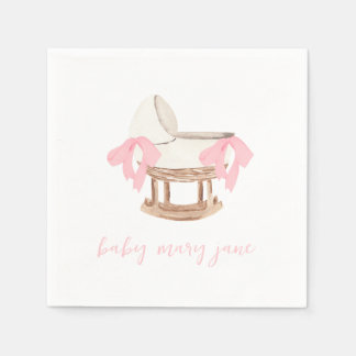 Personalised Pink Bow baby Shower Napkins