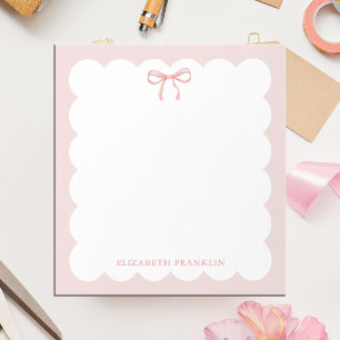 Personalised Pink Bow Bow Coquette Aesthetic Notepad