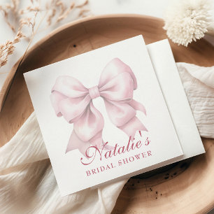 Personalised Pink Bow Bridal Shower Fancy Napkin
