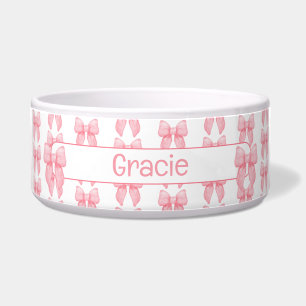 Personalised Pink Bow Dog