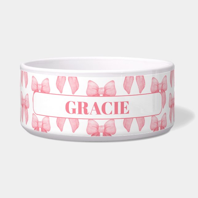 Personalised Pink Bow Dog (Front)