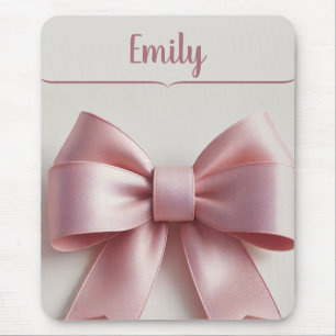 Personalised Pink Bow Mousepad – Cute & Elegant