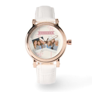 Personalised Pink Bow Name Gift Elegant Coquett Watch