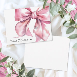 Personalised Pink Bow Thank You Card