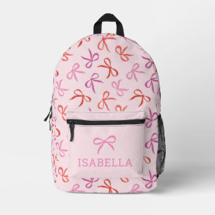 Personalised Pink Bows Girl School Backpack