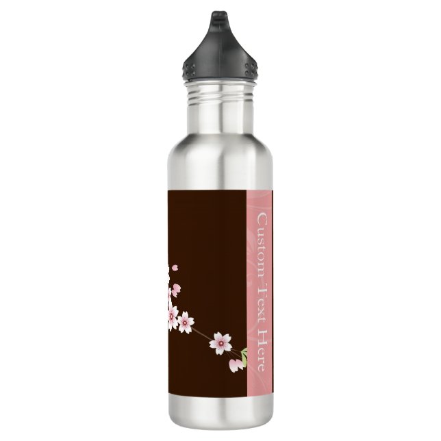 Personalised Pink/Brown Dogwood Blossom 710 Ml Water Bottle (Right)