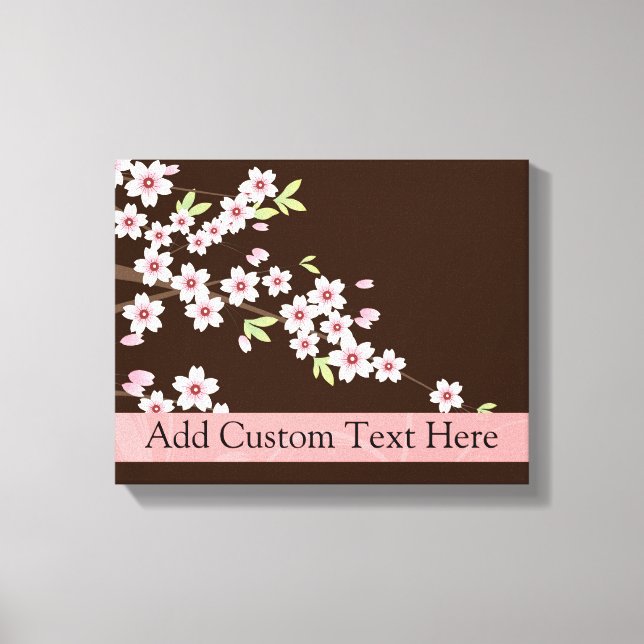 Personalised Pink/Brown Dogwood Blossom Canvas Print (Front)