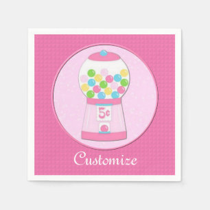 Personalised Pink Bubblegum Machine Napkins