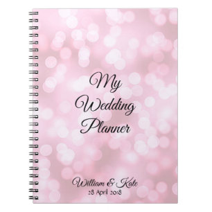 Personalised Pink bubbles Wedding Planner Notebook