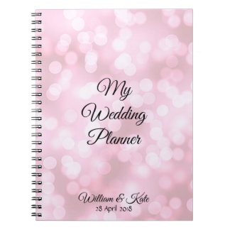 Personalised Pink bubbles Wedding Planner Notebook