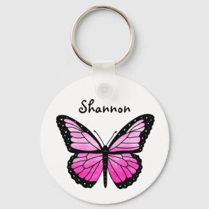 Personalised Pink Butterfly  Key Ring