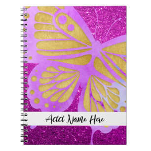 Personalised Pink Butterfly Notebook