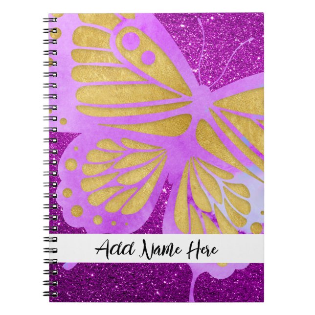 Personalised Pink Butterfly Notebook (Front)