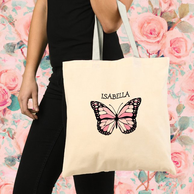 Personalised Pink Butterfly Tote Bag (Creator Uploaded)