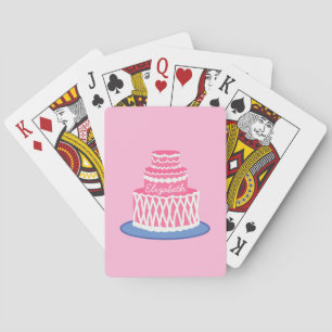 Personalised Pink Cake Playing Cards
