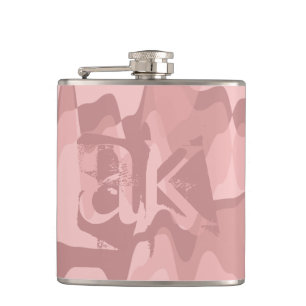 Personalised Pink Camouflage Electric Pattern Hip Flask