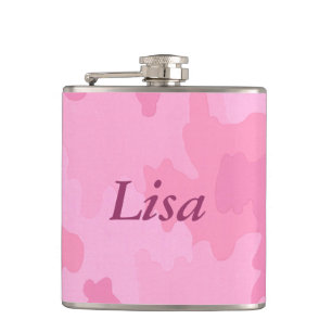 Personalised Pink Camouflage Flask