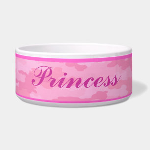 Personalised Pink Camouflage Pet Bowl