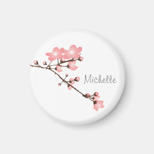 Personalised Pink Cherry Blossom 2 " Square Magnet