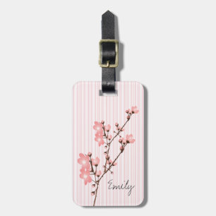 Personalised Pink Cherry Blossom Luggage Tag