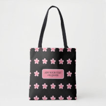 Personalised Pink Cherry Flower pattern cross bag