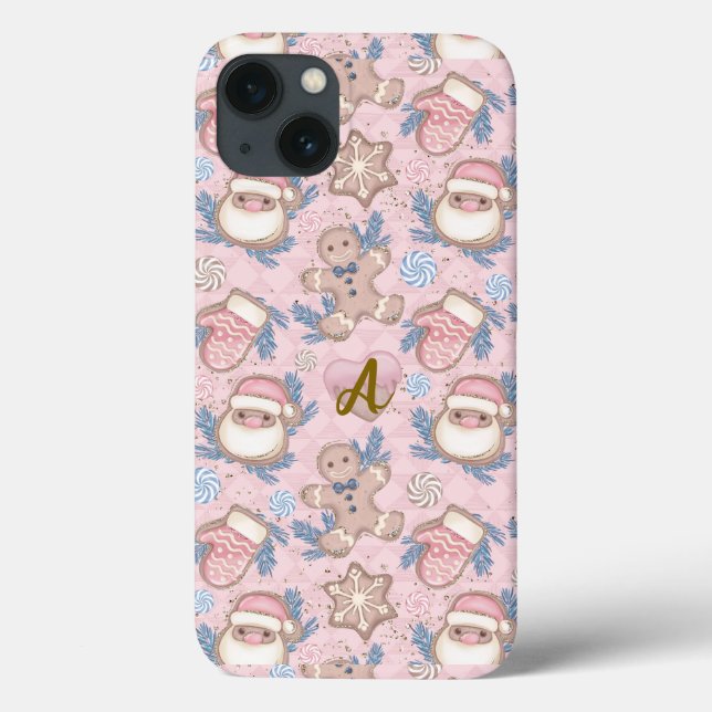 Personalised pink Christmas cookies Case-Mate iPhone Case (Back)