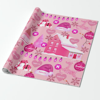 Personalised Pink Christmas Wrapping Paper