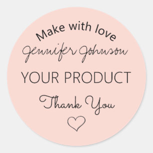 Personalised Pink Classic Round Sticker