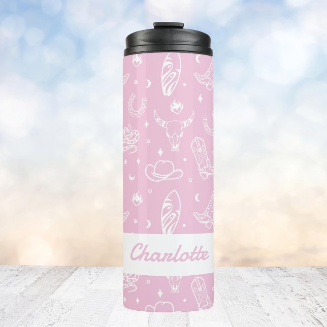 Personalised Pink Coastal Cowgirl Bachelorette Thermal Tumbler (Personalized Pink Coastal Cowgirl Bachelorette Thermal Tumbler
)
