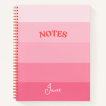 Personalised Pink Colorblock Spiral Notebook
