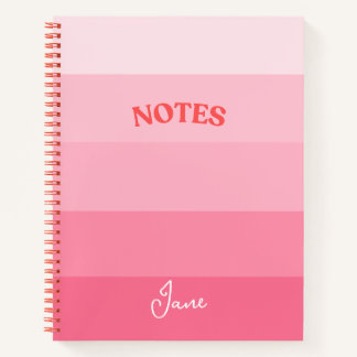Personalised Pink Colorblock Spiral Notebook 