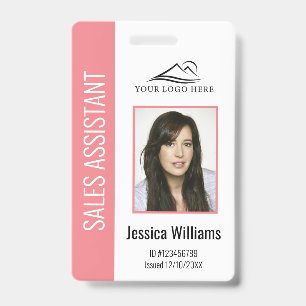 Personalised Pink Corporate Employee Security ID Badge