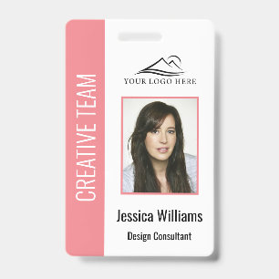 Personalised Pink Corporate Employee Security ID Badge