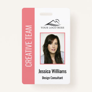 Personalised Pink Corporate Employee Security ID ID Badge