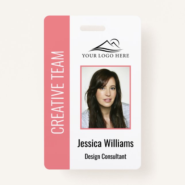Personalised Pink Corporate Employee Security ID ID Badge (Front)