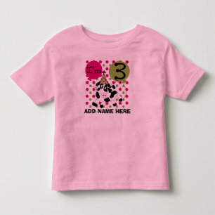 Personalised Pink Cow 3rd Birthday Tshirt