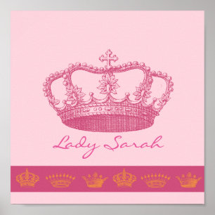 Personalised Pink Crown Poster