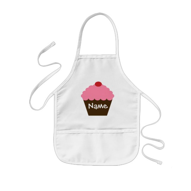 Personalised Pink Cupcake Apron (Front)