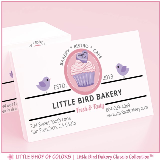 Personalised Pink Cupcake Bakery  Business Card (Creator Uploaded)