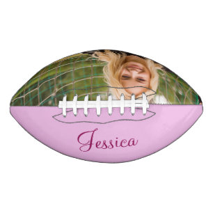 Personalised Pink Cute Girls Photo American Football