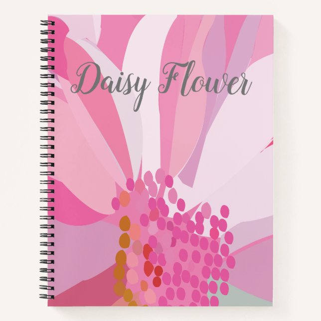 Personalised Pink Daisy Flower    Notebook (Front)