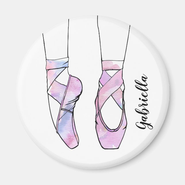 Personalised Pink Dance Ballet Magnet (Front)